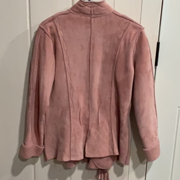 Grownbeans Karen Groner pink suede jacket sherpa lines size S - Picture 5 of 5